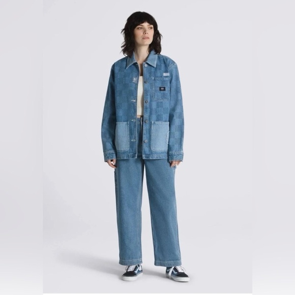 Nwt VANS Mended Check Denim Printed Jacket, Size M